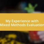 My Experience with Mixed Methods Evaluation